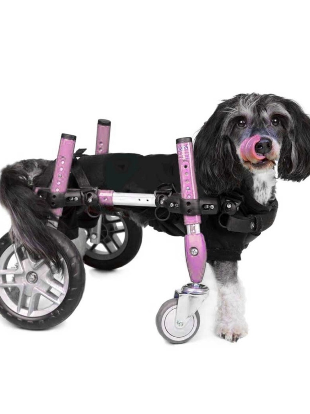 Adjustable Pink Dog Wheelchair Cart for Pets